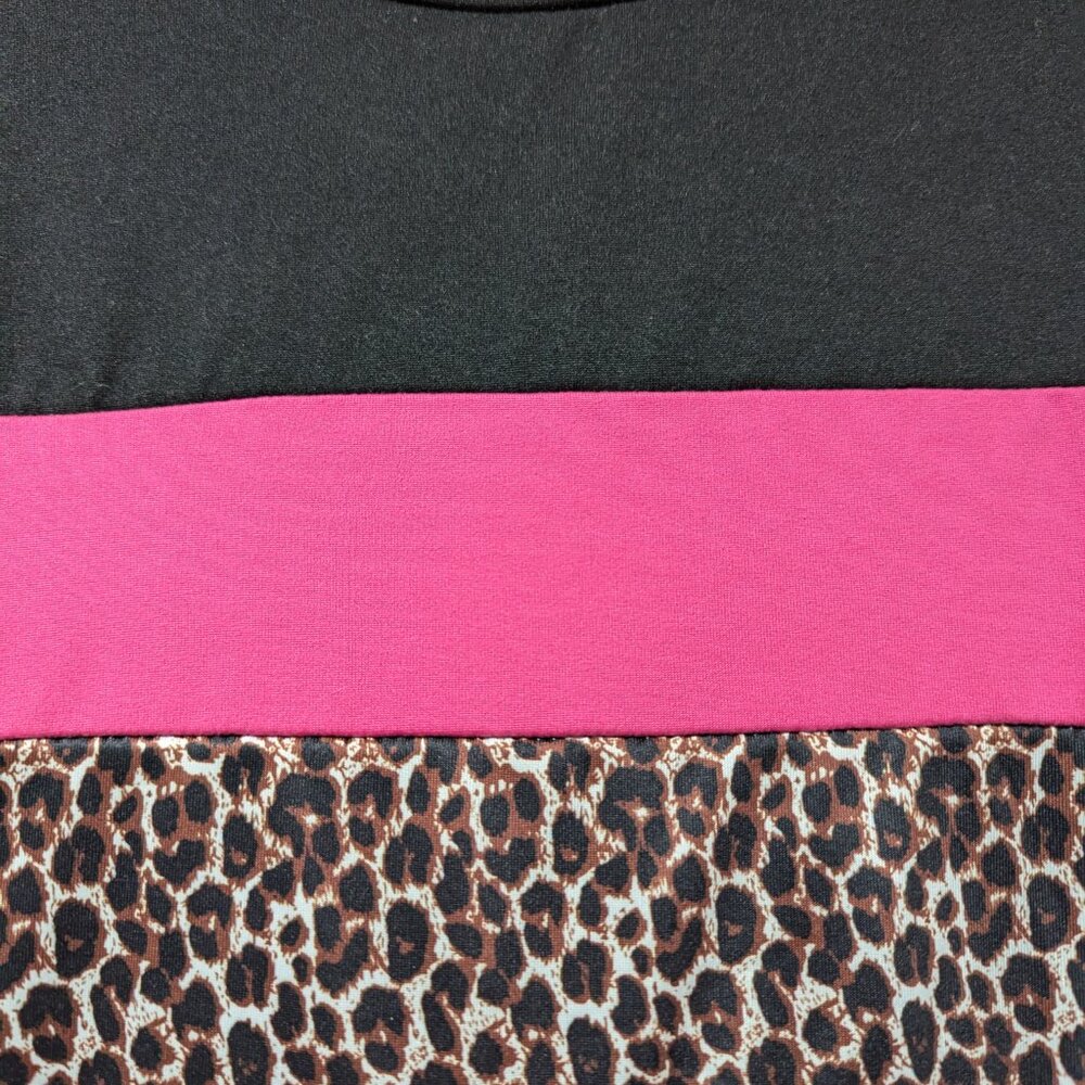 Shein Lune Leopard Print Color Block Shirt Sz M - image 4